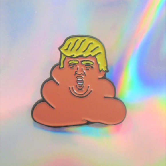 NEW anti Donald trump poop emoji metal enamel pin - Picture 4 of 5